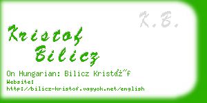 kristof bilicz business card